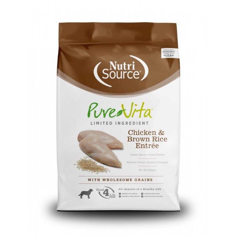 NUTRI SOURCE PURE VITA CHICKEN Y BROW 4lbs - Imagen principal